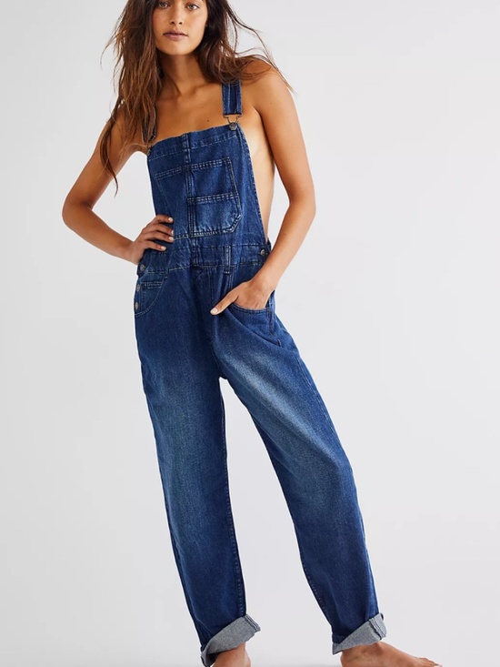 We The Free Pants - Free People We The Free Ziggy Denim Overalls Size Medium Blue